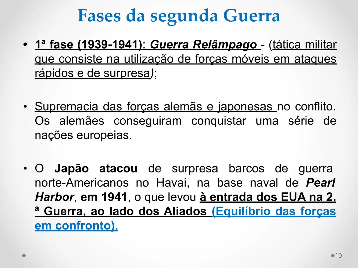 # 2.ª Guerra Mundial
1939-1945 # Os antecedentes da 2.ª Guerra Mundial
AE 1 Relacionar a 2.ª Guerra Mundial com o expansionismo das ditad
