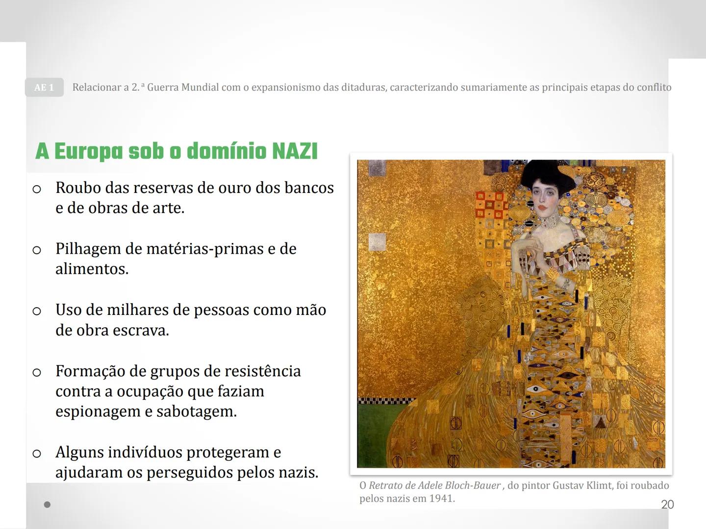 # 2.ª Guerra Mundial
1939-1945 # Os antecedentes da 2.ª Guerra Mundial
AE 1 Relacionar a 2.ª Guerra Mundial com o expansionismo das ditad