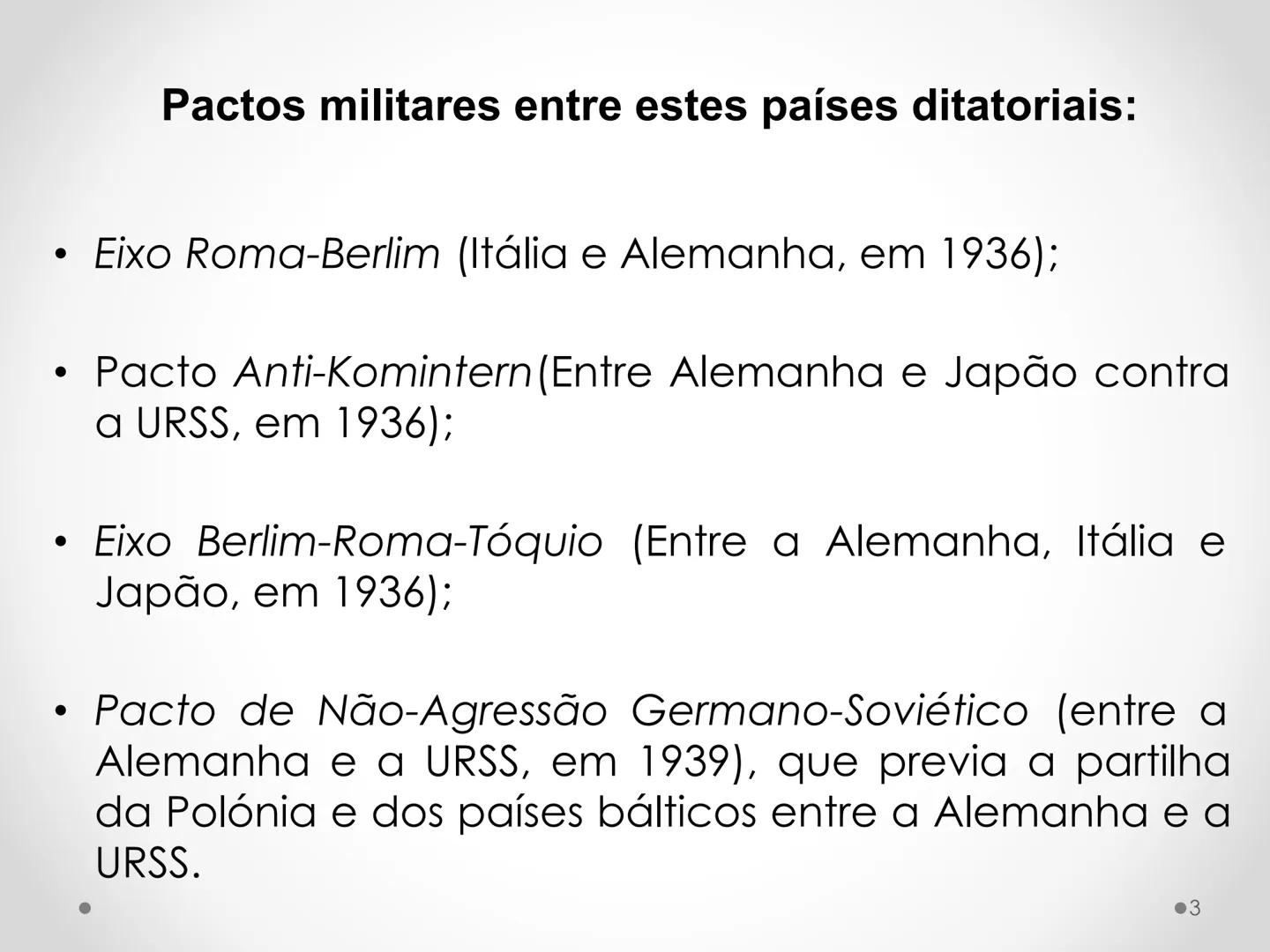 # 2.ª Guerra Mundial
1939-1945 # Os antecedentes da 2.ª Guerra Mundial
AE 1 Relacionar a 2.ª Guerra Mundial com o expansionismo das ditad