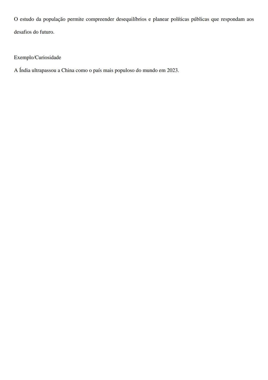 # Resumo Longo - Geografia (8.º Ano)
## Tema: A População Mundial
1. Introdução
A população mundial está em constante crescimento e trans
