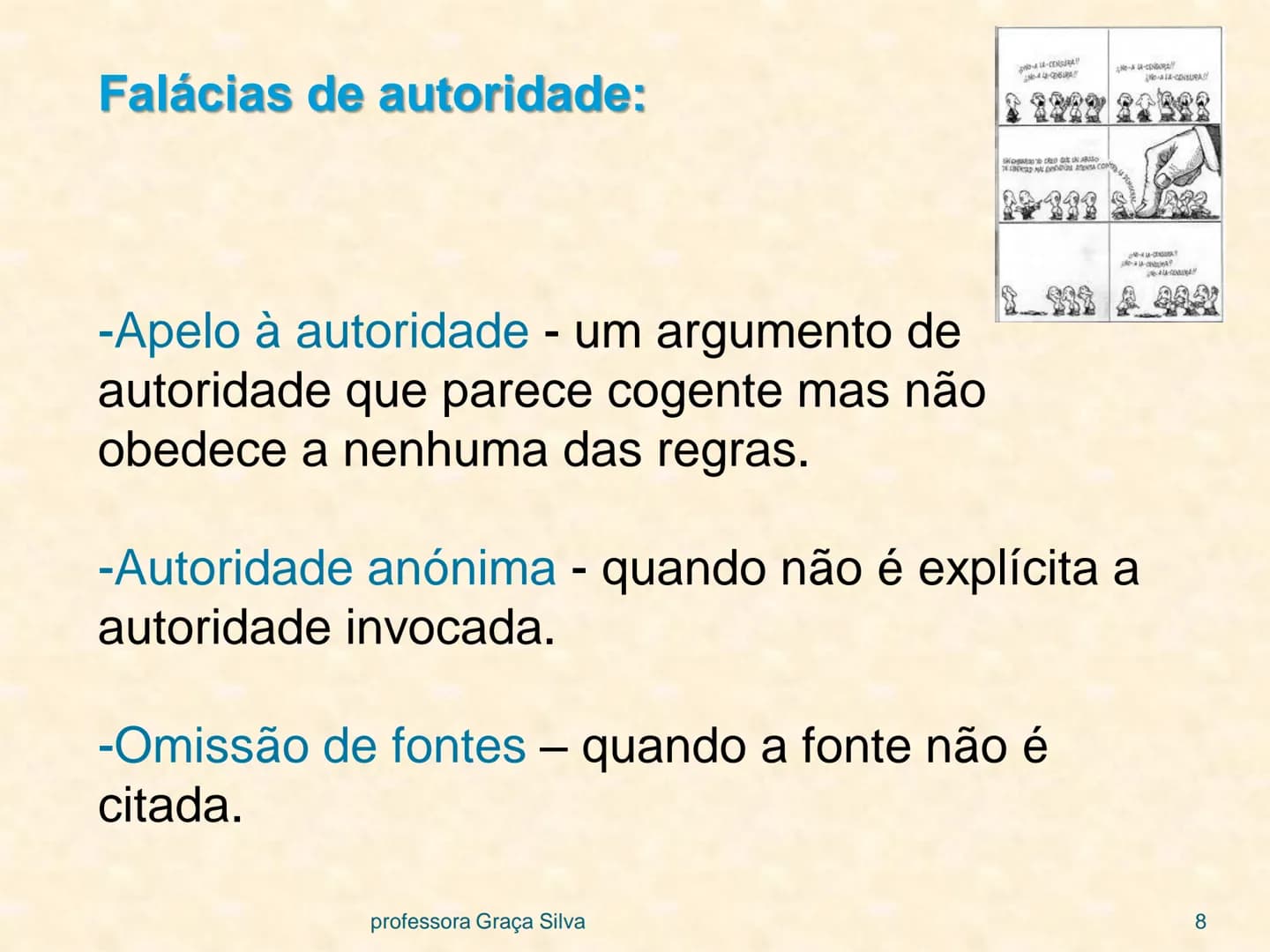# Argumentos não dedutivos
e falácias informais
Uma falácia é um argumento que parece cogente mas
não é. Pode ser falacioso por três razões