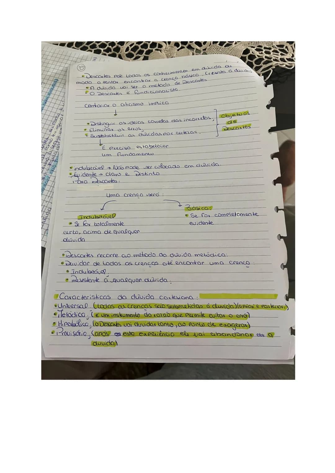 # Apontamentos De Filosofia
* Ceticismo Radical (absoluto)
* Dúvida a possibilidade de todos e qualquer conhecimento
* Époche - suspens
