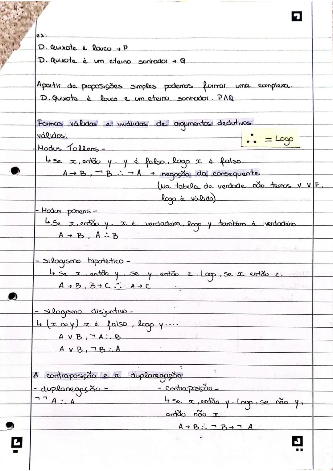 # LÓGICA
Operadores vero funcionais da lógica proposicional:
* Negação usamos o simbolo $\neg$ para substitur a expressão "não" Inverte