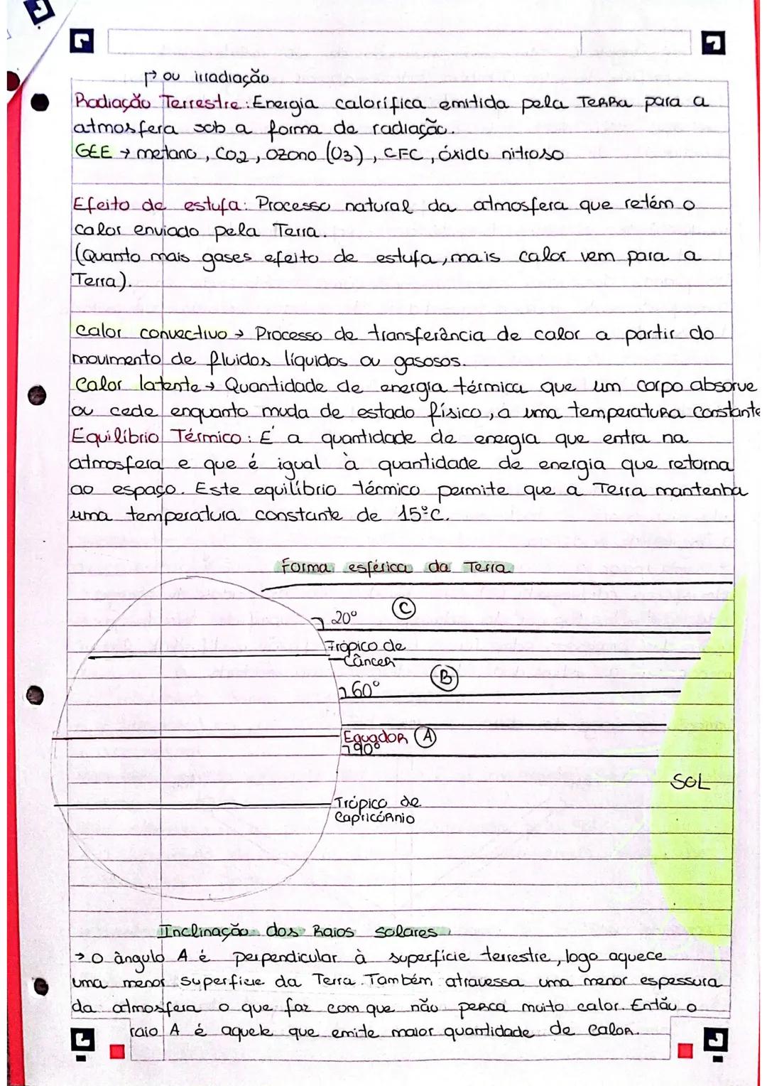 Geografia 10 ano
~ A radiação solar ~
Badiação solar: É a energia emitida pelo sol sob a forma de
calor e luz, por unidade de superficie.