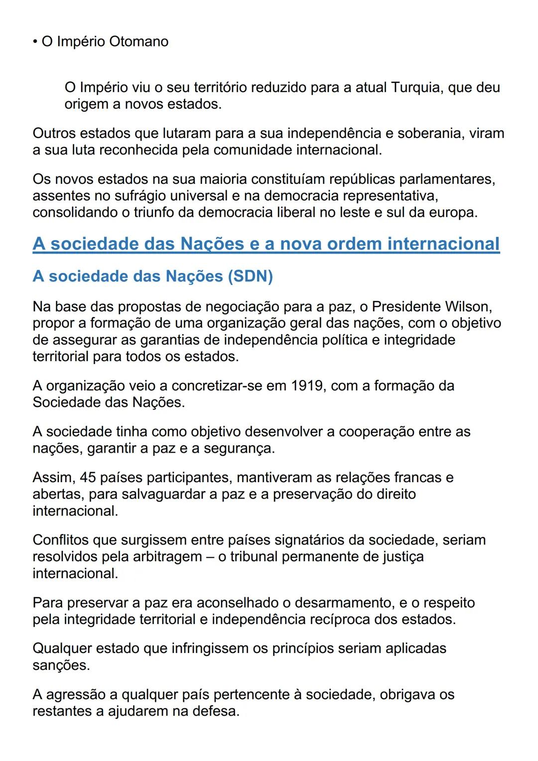 # AS TRANSFORMAÇÕES DAS PRIMEIRAS
# DÉCADAS DO SÉCULO XX
Um novo equilíbrio global
Assinatura do armistício pela Alemanha a 11 de novembro