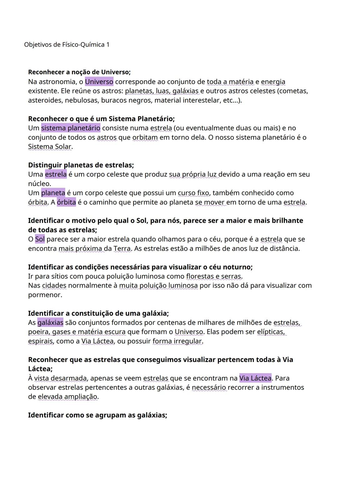 Resumos Físico Química 7 Ano