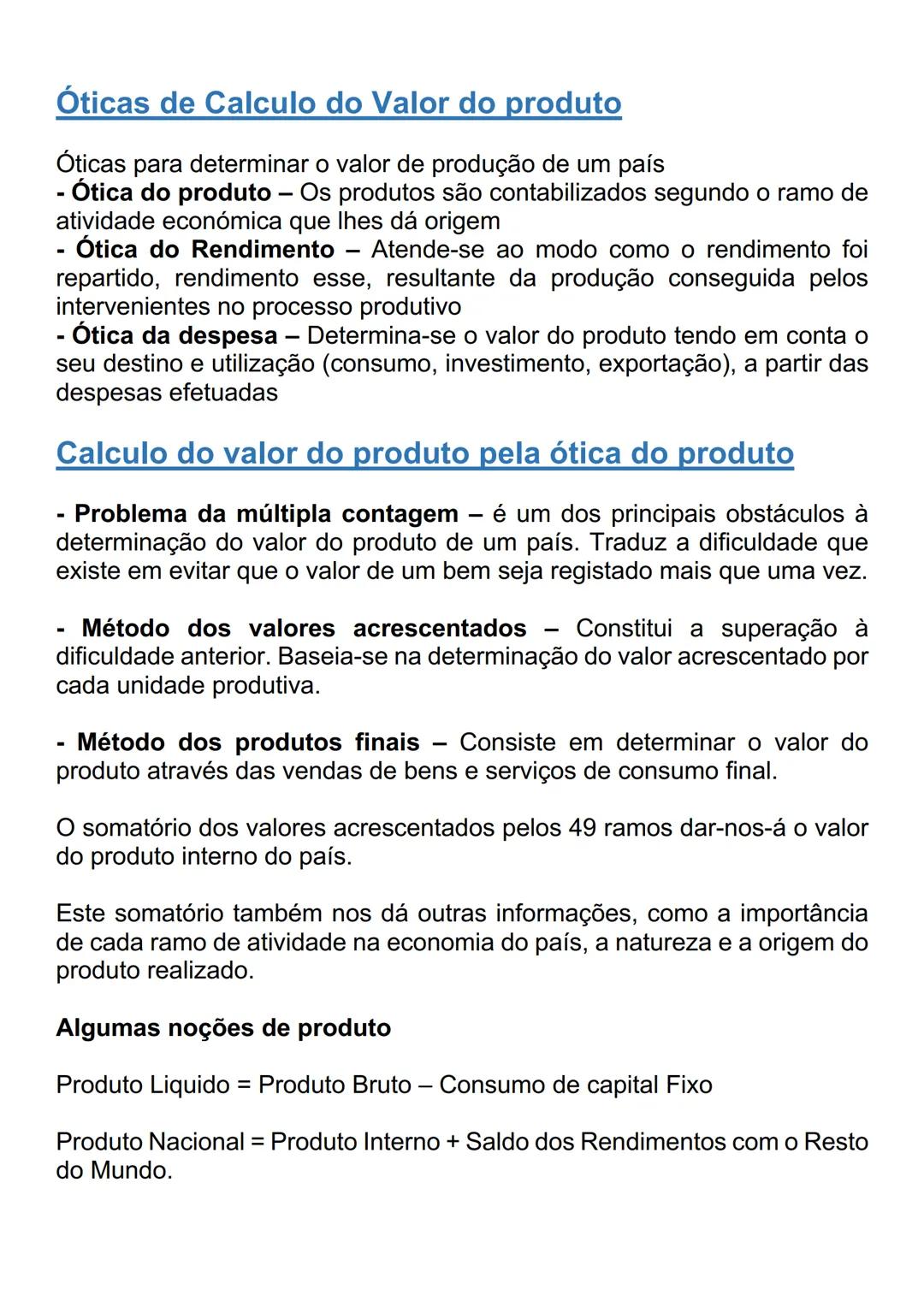 # A CONTABLIDADE NACIONAL
## Noção de Contabilidade Nacional
Contabilidade nacional - Conjunto de operações que se executam no
sentido de