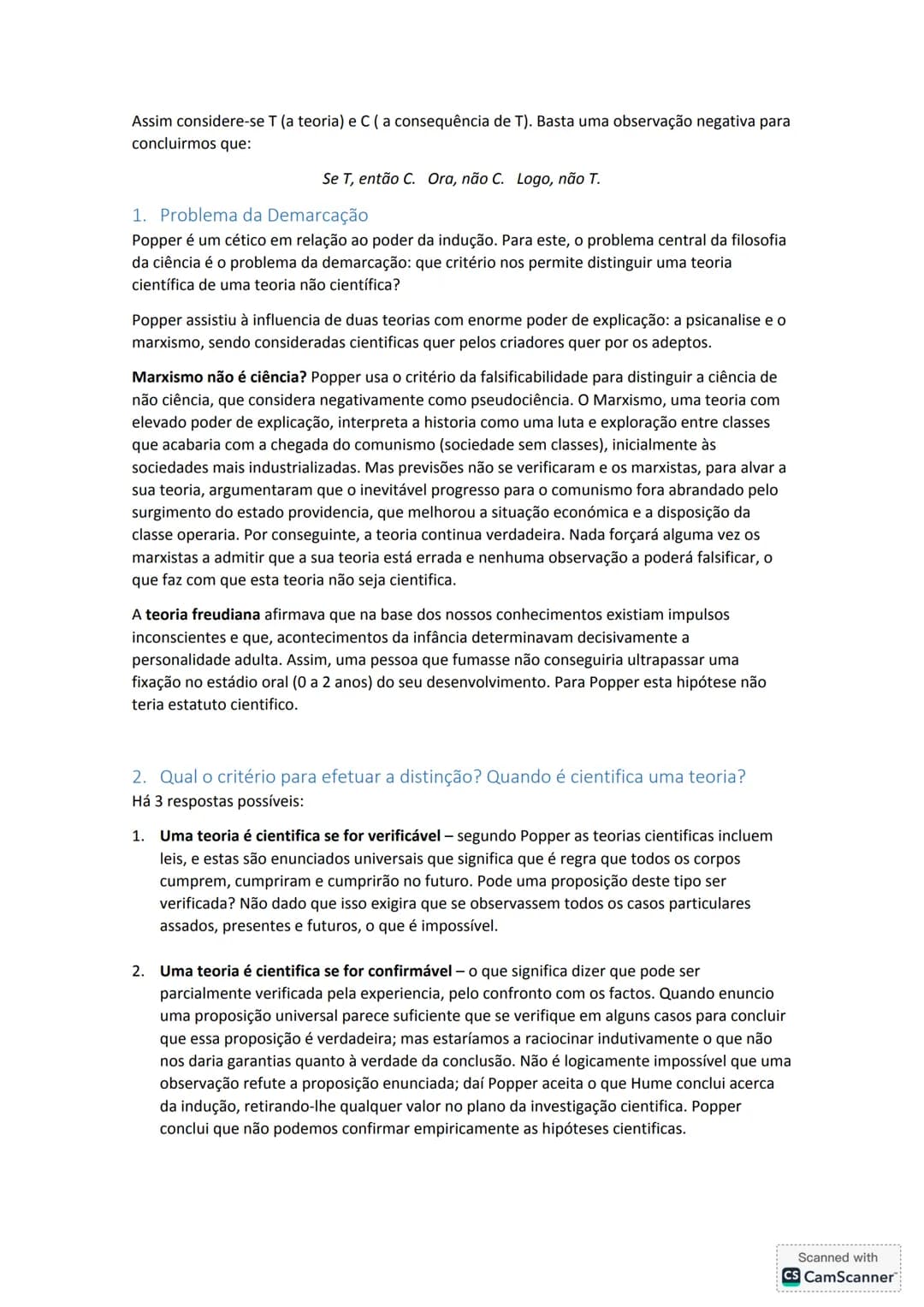 # O Conhecimento Científico
Características gerais do conhecimento vulgar ou do senso
comum.
O conhecimento vulgar não é metódico; as suas