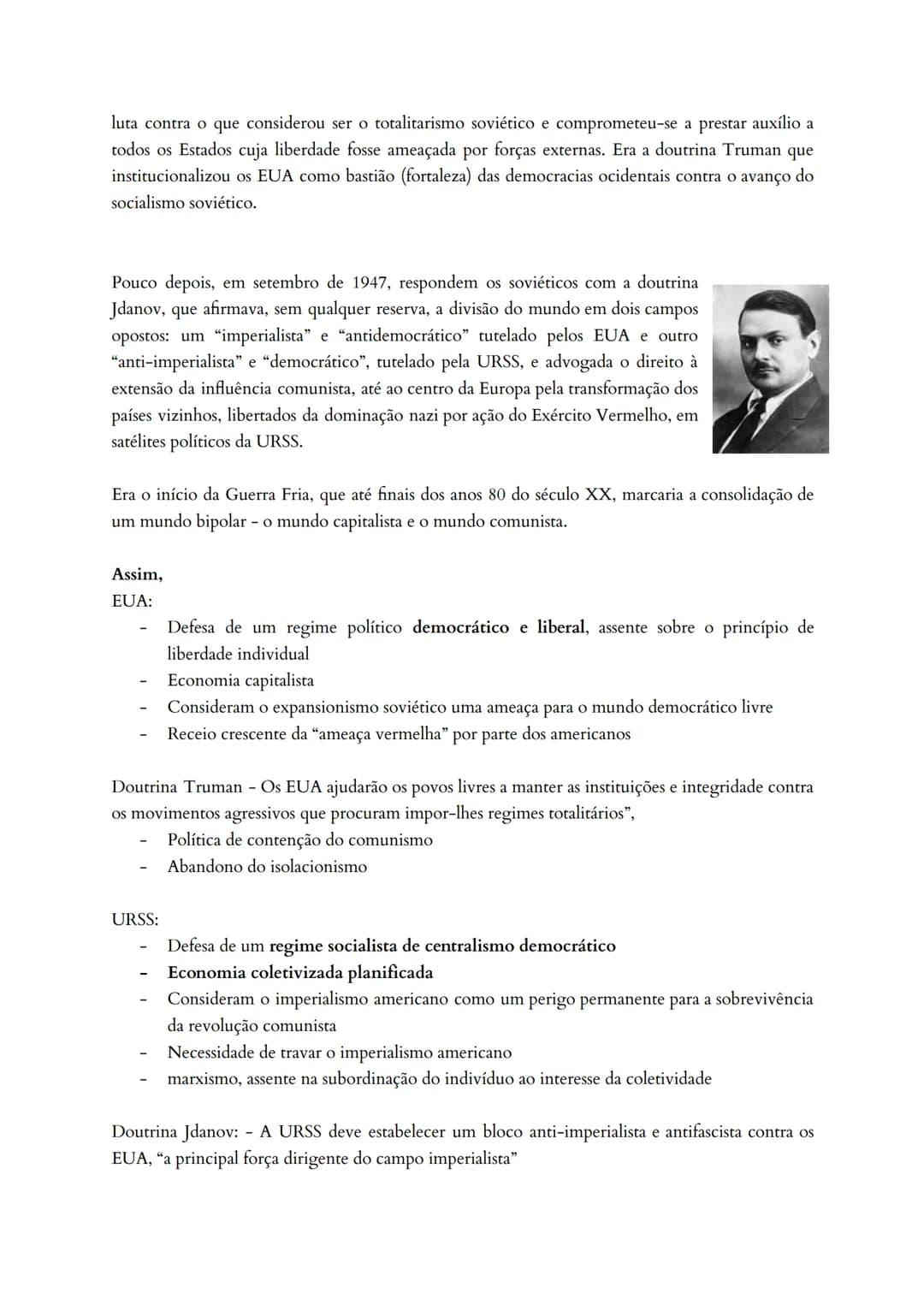 # Da 2ª Guerra Mundial à Guerra fria
Nascimento e afirmação de um novo quadro geopolítico
Quando a 2ª Guerra Mundial termina, o equilíbrio