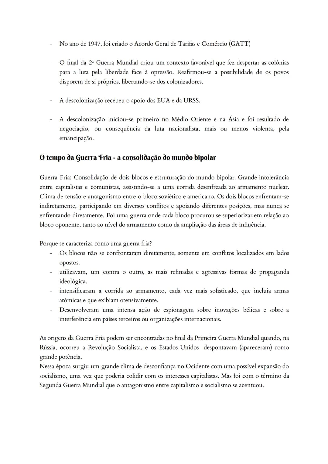 # Da 2ª Guerra Mundial à Guerra fria
Nascimento e afirmação de um novo quadro geopolítico
Quando a 2ª Guerra Mundial termina, o equilíbrio