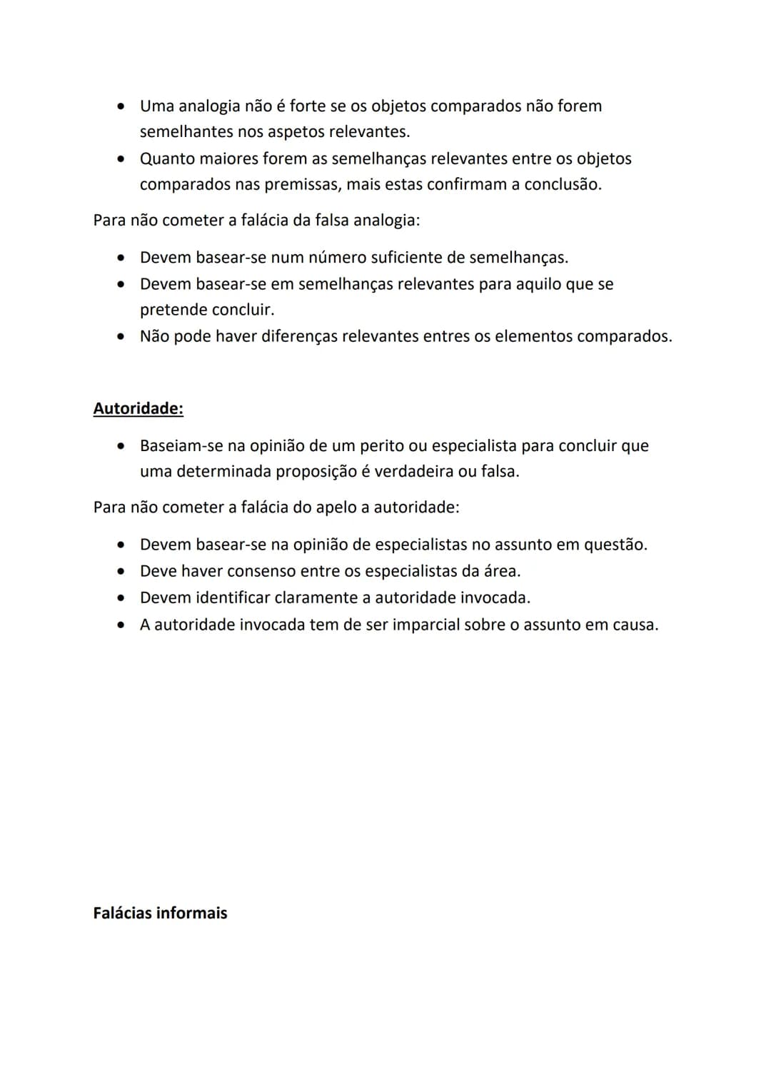 Filosofia (10ºano)
Lógica Informal - Argumentos não-dedutivos
Argumentos
não-dedutivos
Indutivos
Analogia
Autoridade
Generalizações
P