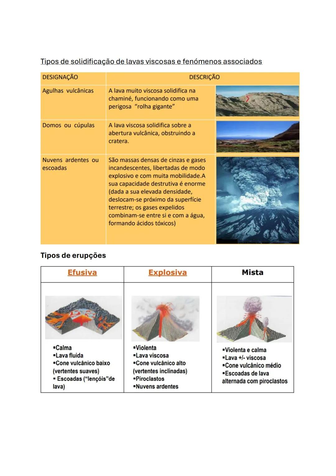 Biologia e Geologia
Geologia (10°ano)
Vulcanologia
- É o ramo da geologia que estuda a formação, classificação e
distribuição dos fenómen