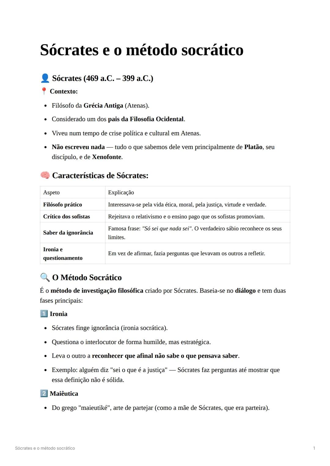 Sócrates e o método socrático