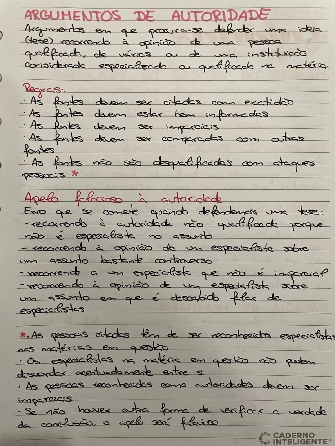 ARGUMENTOS
não deductivos
- indutivos
→ de autoridade
→ por analogia
Argumentos cuja força não depende só da sua
forma /estrutura.
Premissa