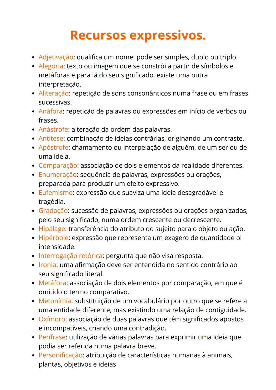 Recursos expressivos.