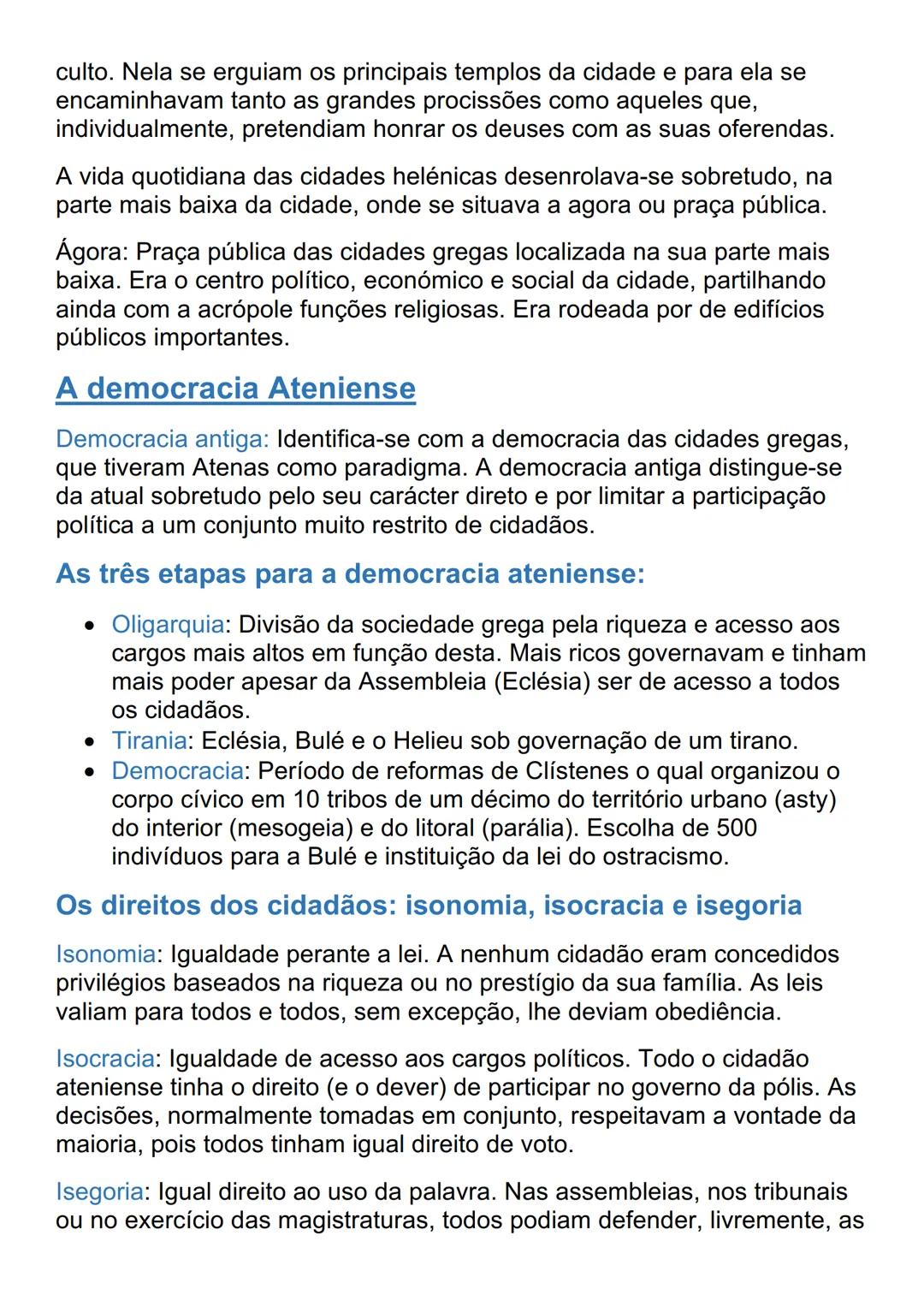 --- OCR Start ---
A DEMOCRACIA ANTIGA
Um mundo de cidades-estado
A Pólis
Definição: Termo pelo qual os Gregos designavam as pequenas
comunid