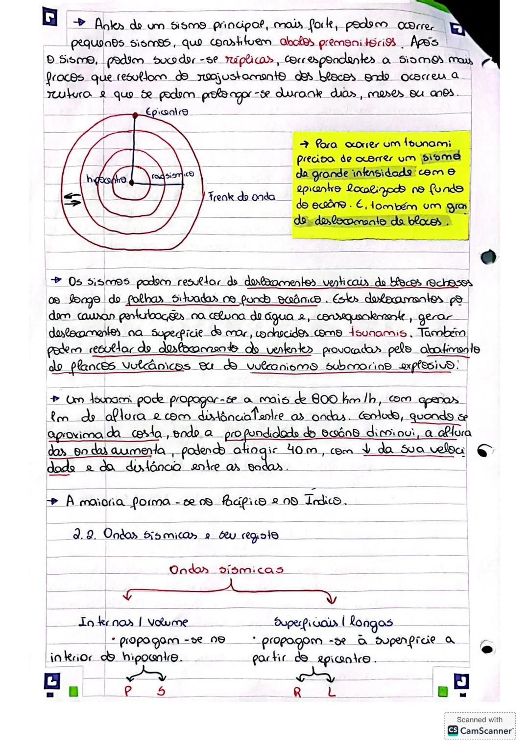 Biologia 10° ano 3º teste 202412025
Sismologia
2.1. Origem des sismes.
Os sismes, eu tremores de terra, são o xesultado de uma libentação