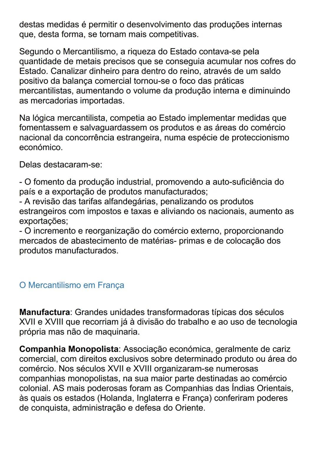 TRIUNFO DOS ESTADOS E DIAMICA
ECONÓMICAS NOS SÉCULOS XVII E XVIII
Reforço das economias nacionais e tentativas de
controlo do comércio
O tem
