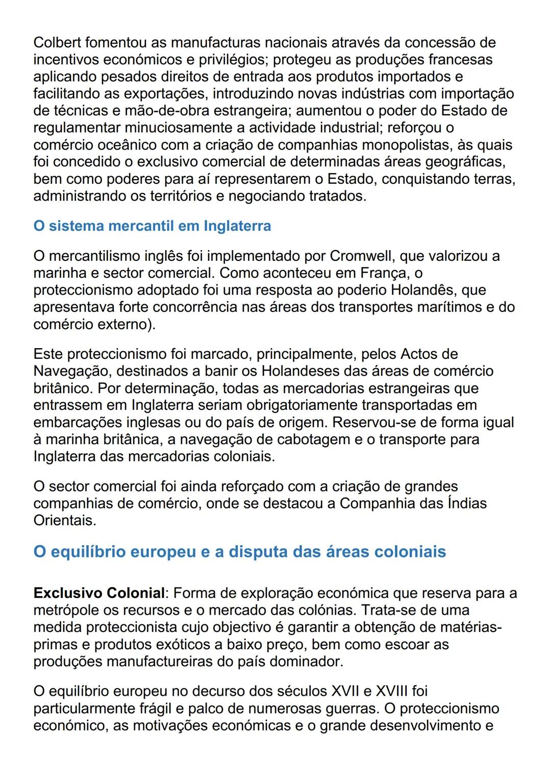 TRIUNFO DOS ESTADOS E DIAMICA
ECONÓMICAS NOS SÉCULOS XVII E XVIII
Reforço das economias nacionais e tentativas de
controlo do comércio
O tem