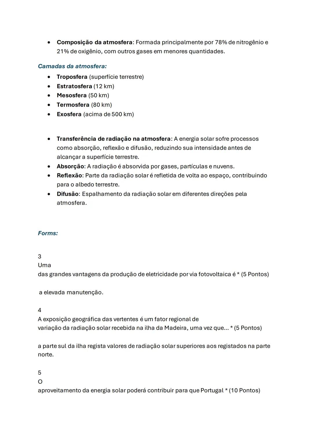 Radiação solar - Geografia A
2. A radiação solar
A radiação solar é a energia emitida pelo Sol, essencial para a vida na Terra. Ela
influe