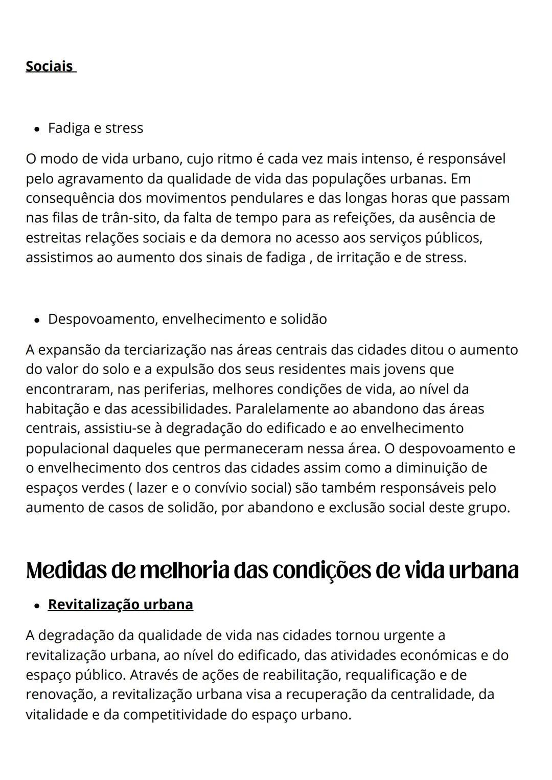 # Resumo Geografia
* Problemas urbanos
* A rede urbana e as relações campo-cidade
## Problemas urbanos
A crescente concentração de po