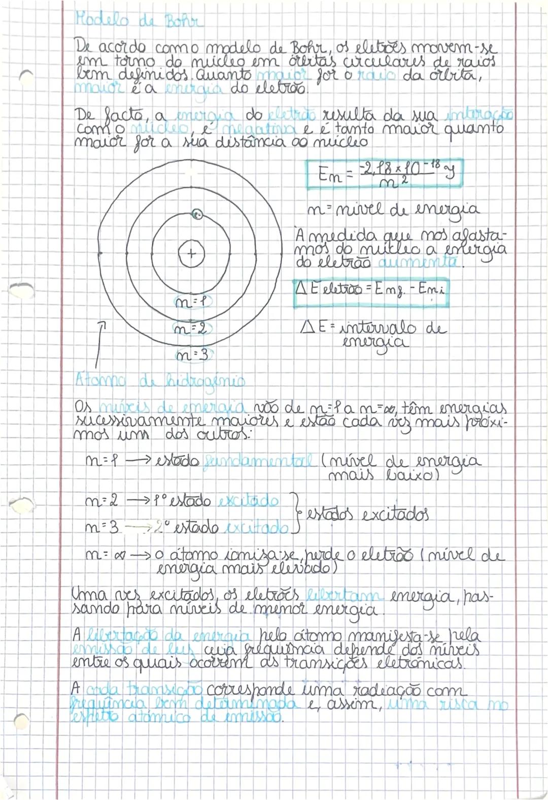 # Modelo de Bohr
De acordo como modelo de Bohr, os eletroes movem-se
em torno do núcleo em örertas circulares de raios
bem definidos Quanto