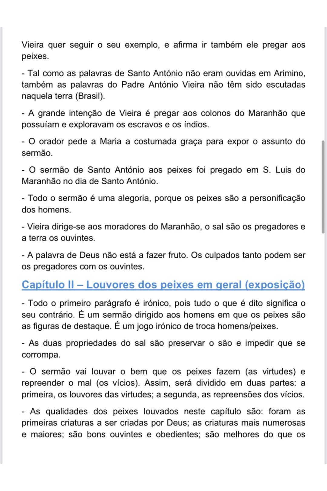 # SERMÃO DE SANTO ANTÓNIO AOS PEIXES
Sermão
- Discurso religiosos que se integra na chama oratória (arte de discursar
em público).
- Exór