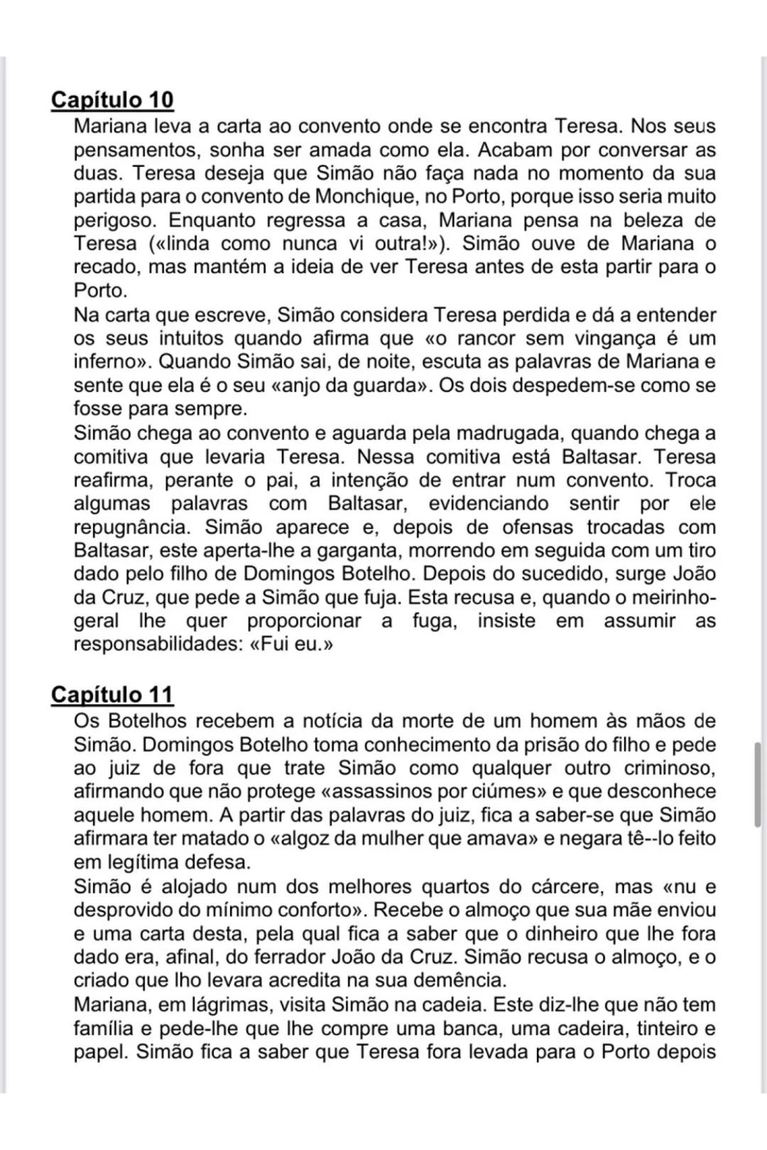 # AMOR DE PERDIÇÃO (CAMILO CASTELO
BRANCO)
## Características da novela
* Concentração de episódios conducentes à ação principal e
c