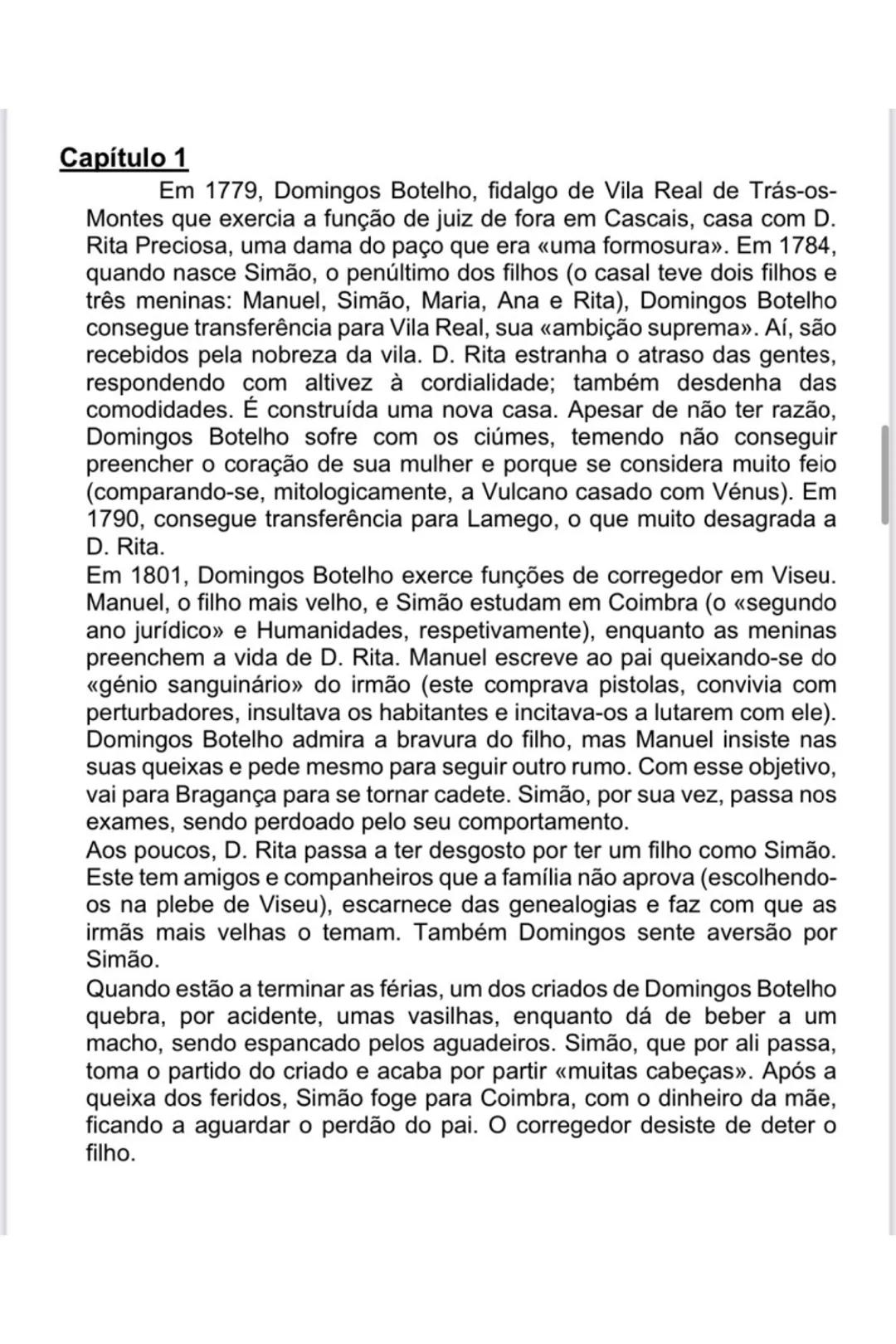 # AMOR DE PERDIÇÃO (CAMILO CASTELO
BRANCO)
## Características da novela
* Concentração de episódios conducentes à ação principal e
c