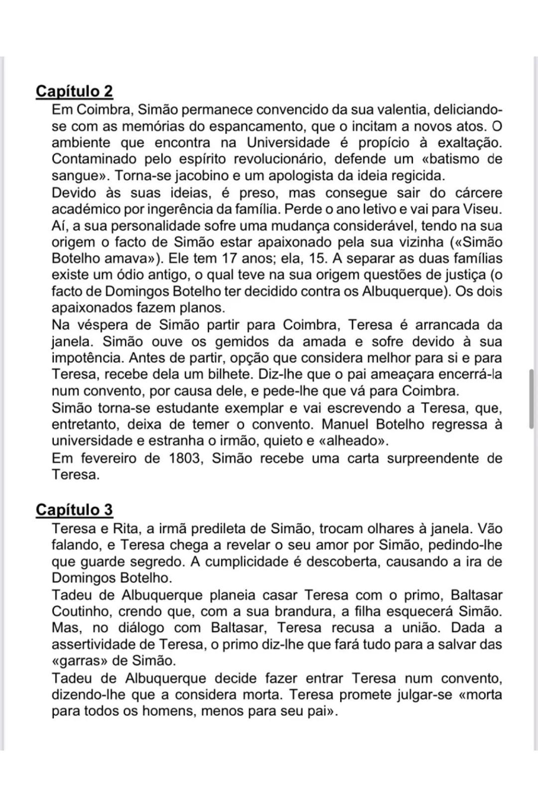 # AMOR DE PERDIÇÃO (CAMILO CASTELO
BRANCO)
## Características da novela
* Concentração de episódios conducentes à ação principal e
c
