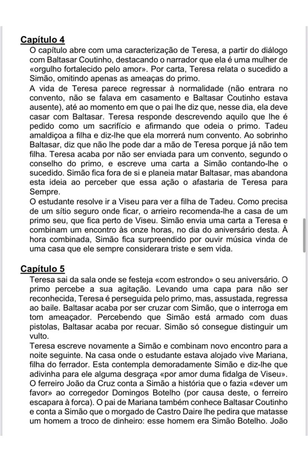 # AMOR DE PERDIÇÃO (CAMILO CASTELO
BRANCO)
## Características da novela
* Concentração de episódios conducentes à ação principal e
c
