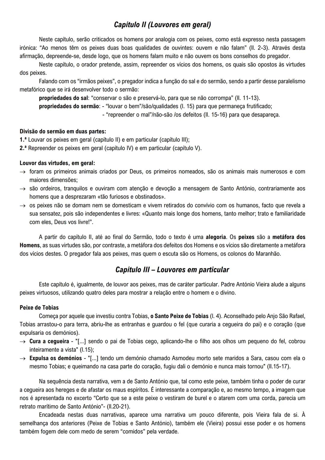 Sermão de Santo António
O Sermão de Santo António é uma alegoria, na medida em que os peixes são a personificação dos
homens. Padre António