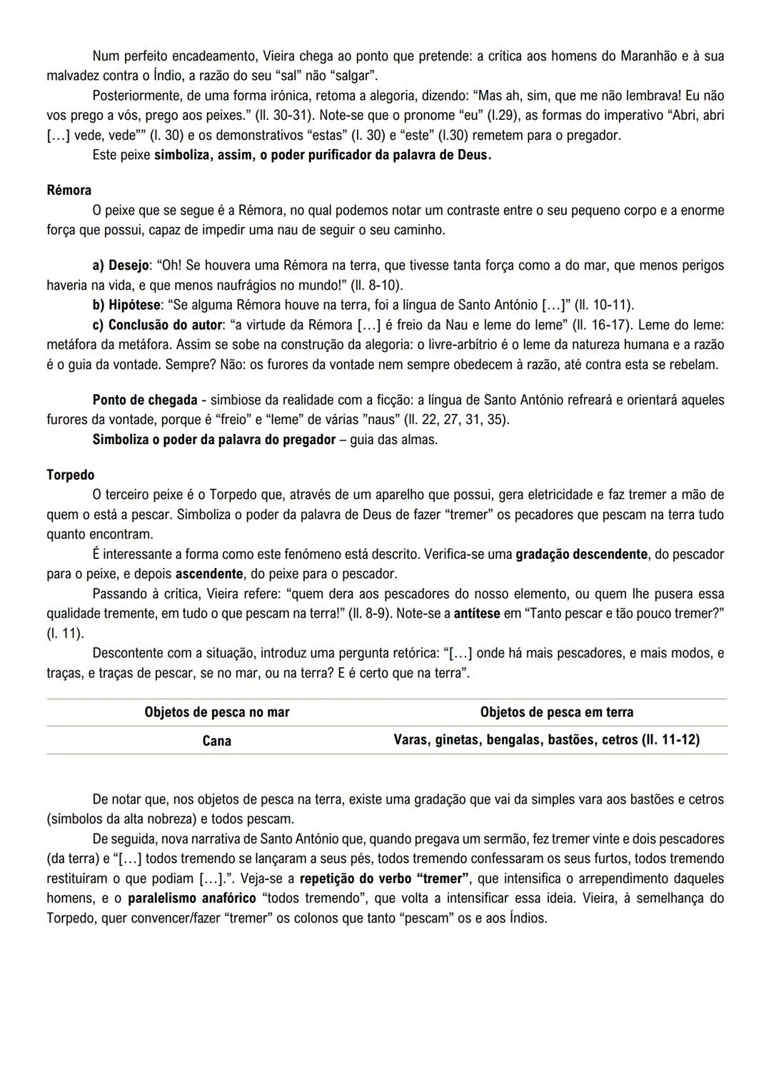 Sermão de Santo António
O Sermão de Santo António é uma alegoria, na medida em que os peixes são a personificação dos
homens. Padre António