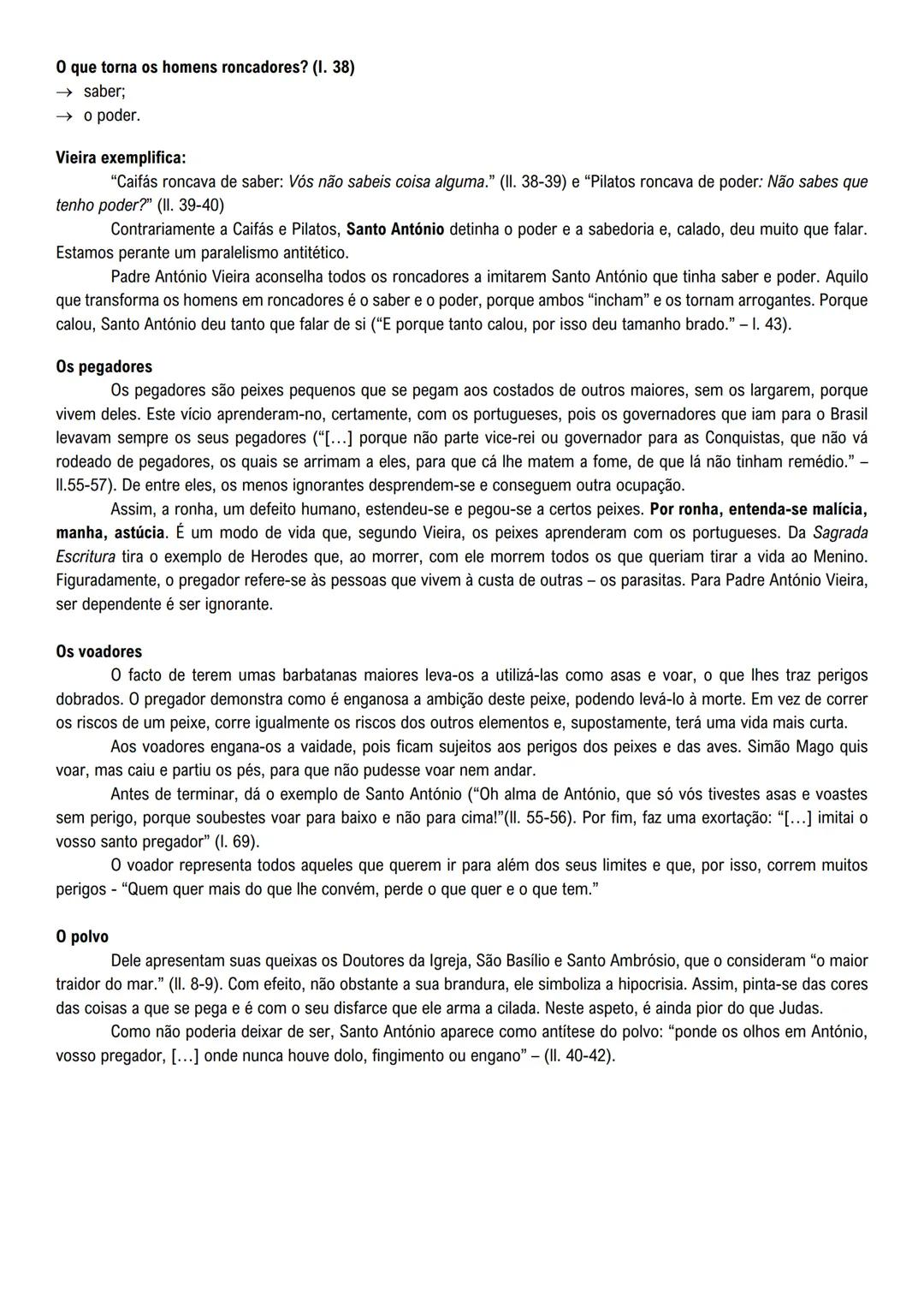 Sermão de Santo António
O Sermão de Santo António é uma alegoria, na medida em que os peixes são a personificação dos
homens. Padre António