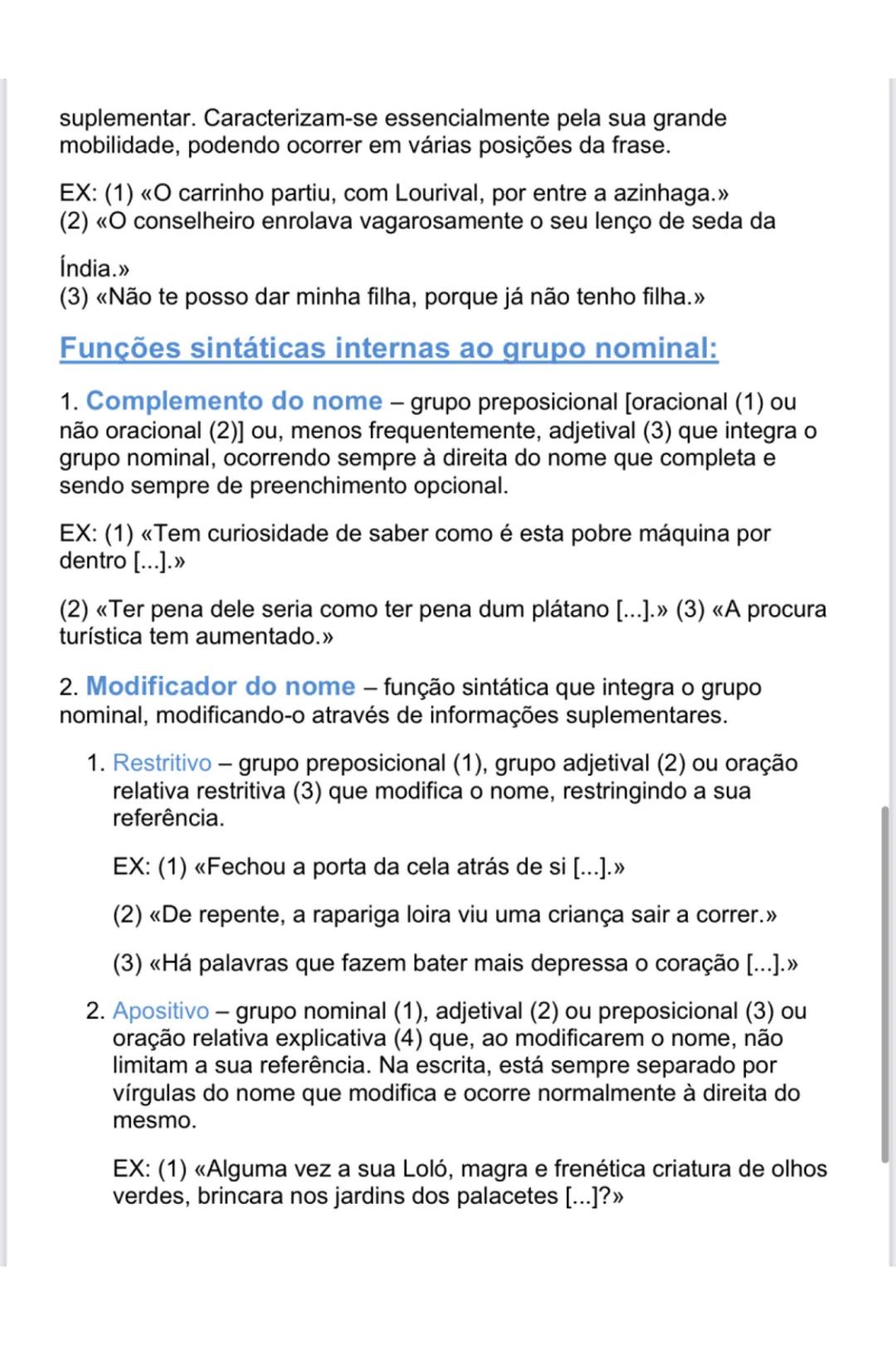--- OCR Start ---
FUNÇÕES SINTÁTICAS
Funções sintáticas ao nível da frase
1. Sujeito - elemento que controla a concordância, em pessoa e em