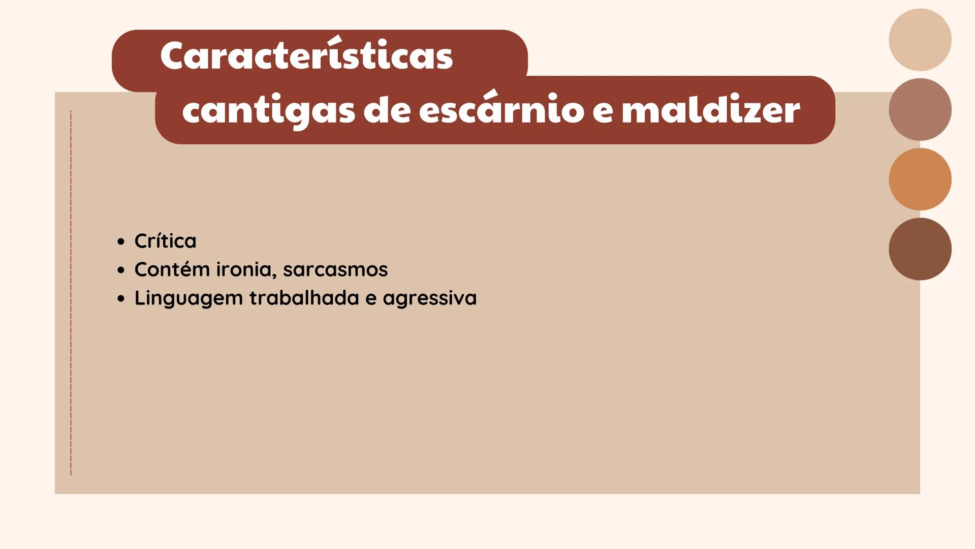 Características das cantigas de
amigo, cantigas de amor,
cantigas escárnio e maldizer
Disciplina de Português --- OCR Start ---
Característi
