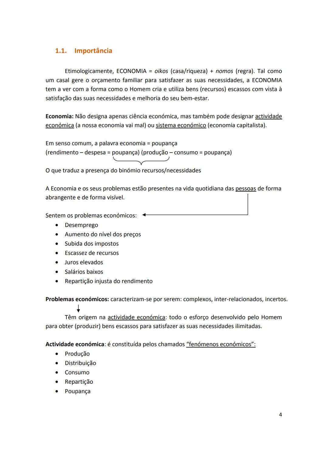 ECONOMIA
10º Ano
José Sousa # ÍNDICE
ANTES DE COMEÇAR
1. Importância do estudo da Economia
1.1. Importância 4
2. Reflexão sobre alguns