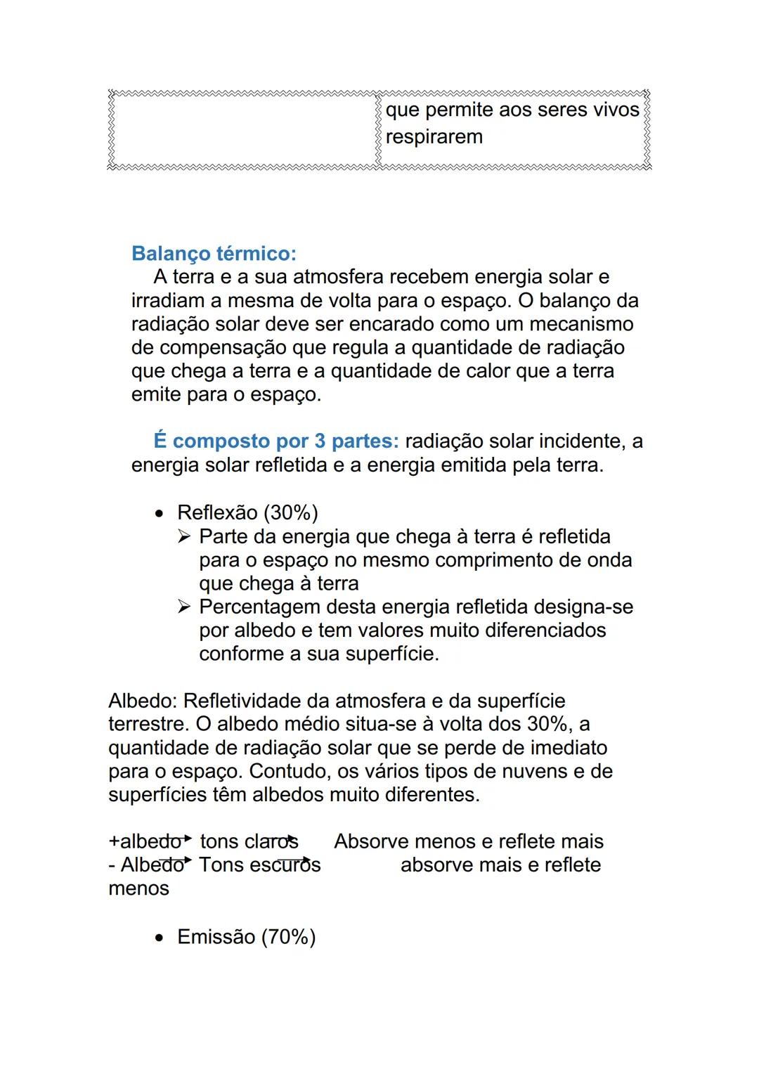 # A RADIAÇÃO SOLAR
Radiação solar- energia solar que chega à terra.
Radiação terrestre- radiação de longo comprimento de
onda. Traduz-se pe