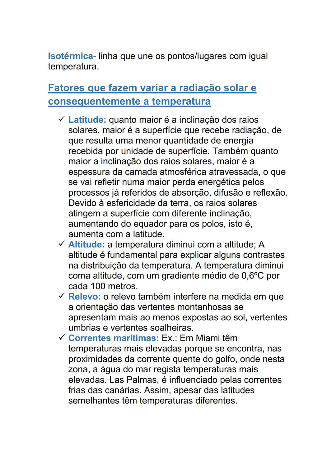 # A RADIAÇÃO SOLAR
Radiação solar- energia solar que chega à terra.
Radiação terrestre- radiação de longo comprimento de
onda. Traduz-se pe