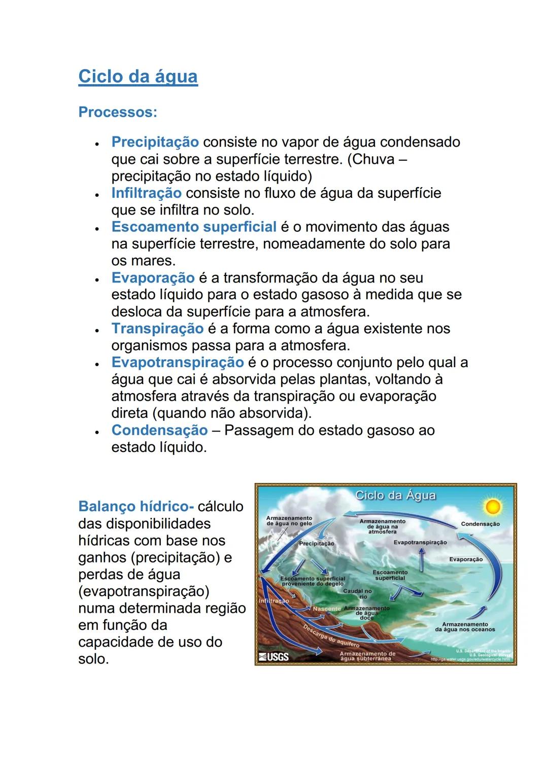 # RECURSOS HIDRICOS
Importância da água:
A água é o elemento fundamental para a existência da
vida. Todos os seres vivos necessitam dela p