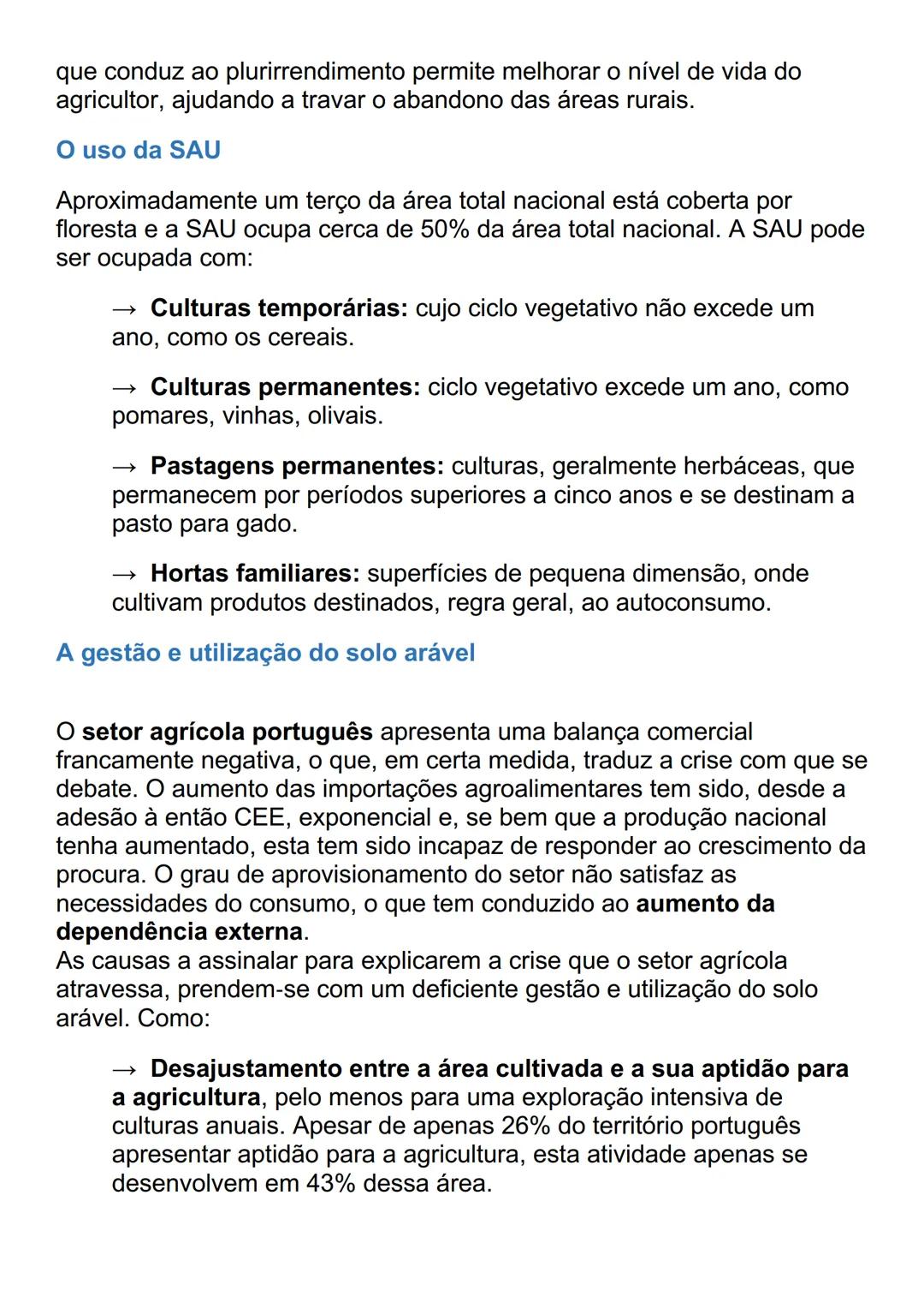 # AS ÁREAS RURAIS EM MUDANÇA
O peso da agricultura no setor económico
À semelhança do que tem acontecido noutros países da União Europeia,
