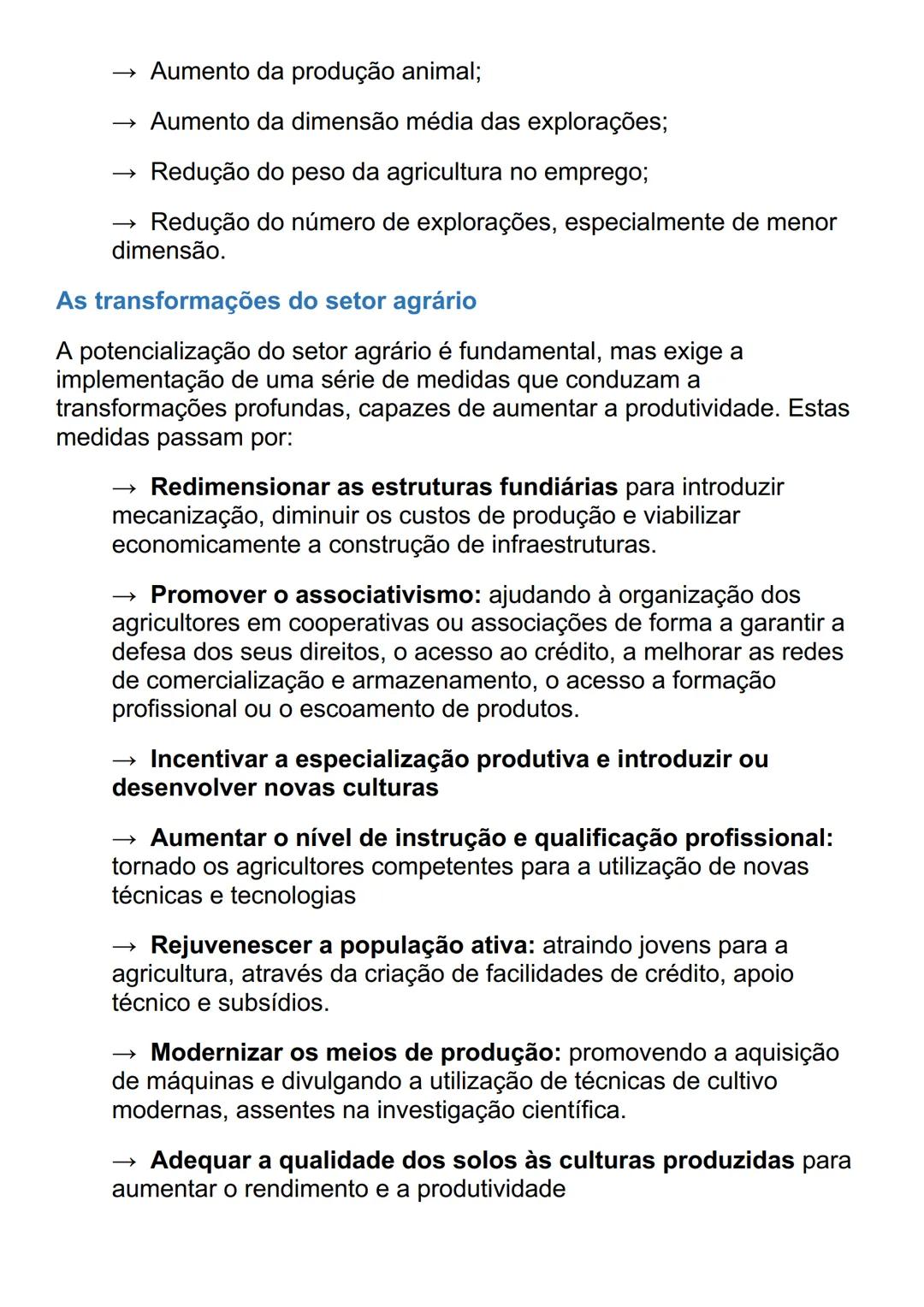 # AS ÁREAS RURAIS EM MUDANÇA
O peso da agricultura no setor económico
À semelhança do que tem acontecido noutros países da União Europeia,