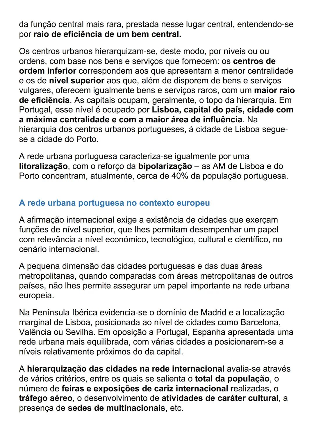 A REDE URBANA E AS NOVAS RELAÇÕES
CIDADE-CAMPO
As características da rede urbana
É de assinalar a localização do maior número de cidades jun