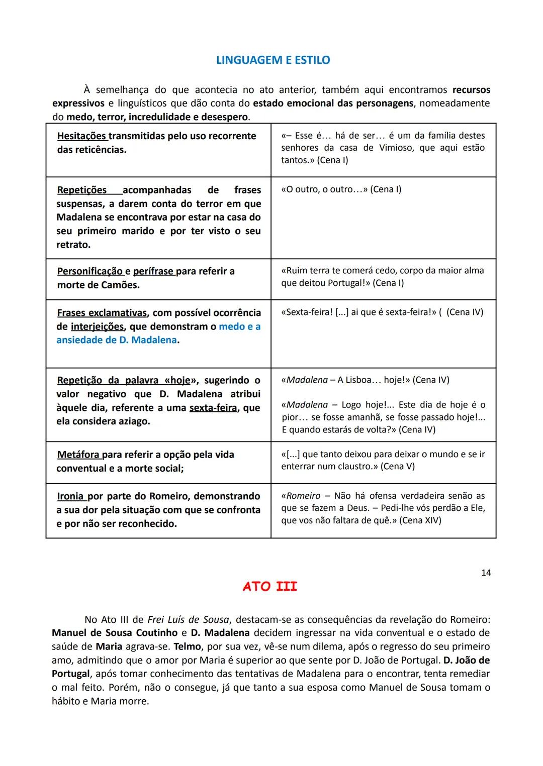 Português - 11.º ano
Educação Literária
Frei Luís de Sousa, de Almeida Garrett
ATO I
No ato I de Frei Luís de Sousa, encontramos informaç