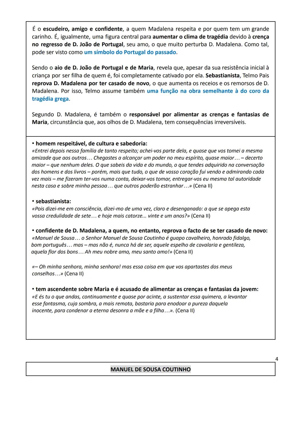 Português - 11.º ano
Educação Literária
Frei Luís de Sousa, de Almeida Garrett
ATO I
No ato I de Frei Luís de Sousa, encontramos informaç