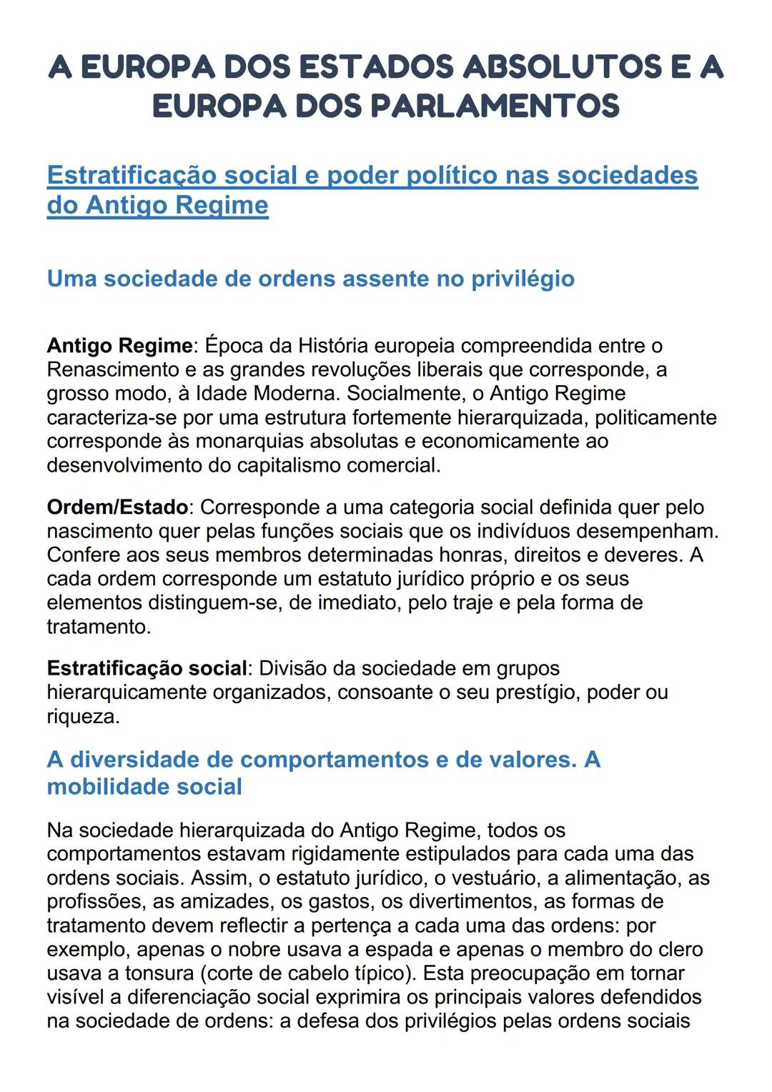 A Europa dos estados absolutos e a Europa dos parlamentos !