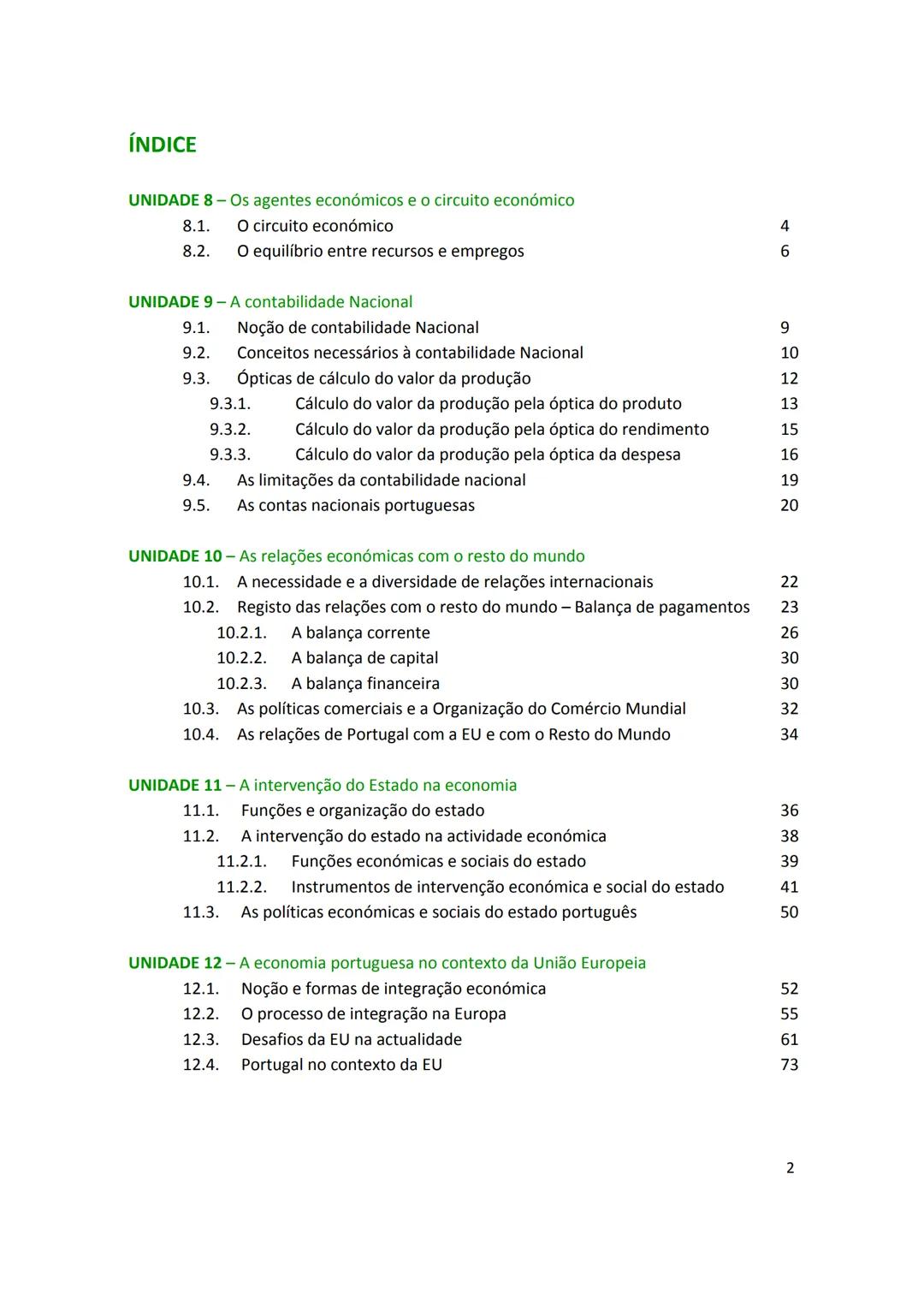 ECONOMIA
11º Ano
José Sousa ÍNDICE
UNIDADE 8 - Os agentes económicos e o circuito económico
8.1. O circuito económico 4
8.2. O equilíbrio