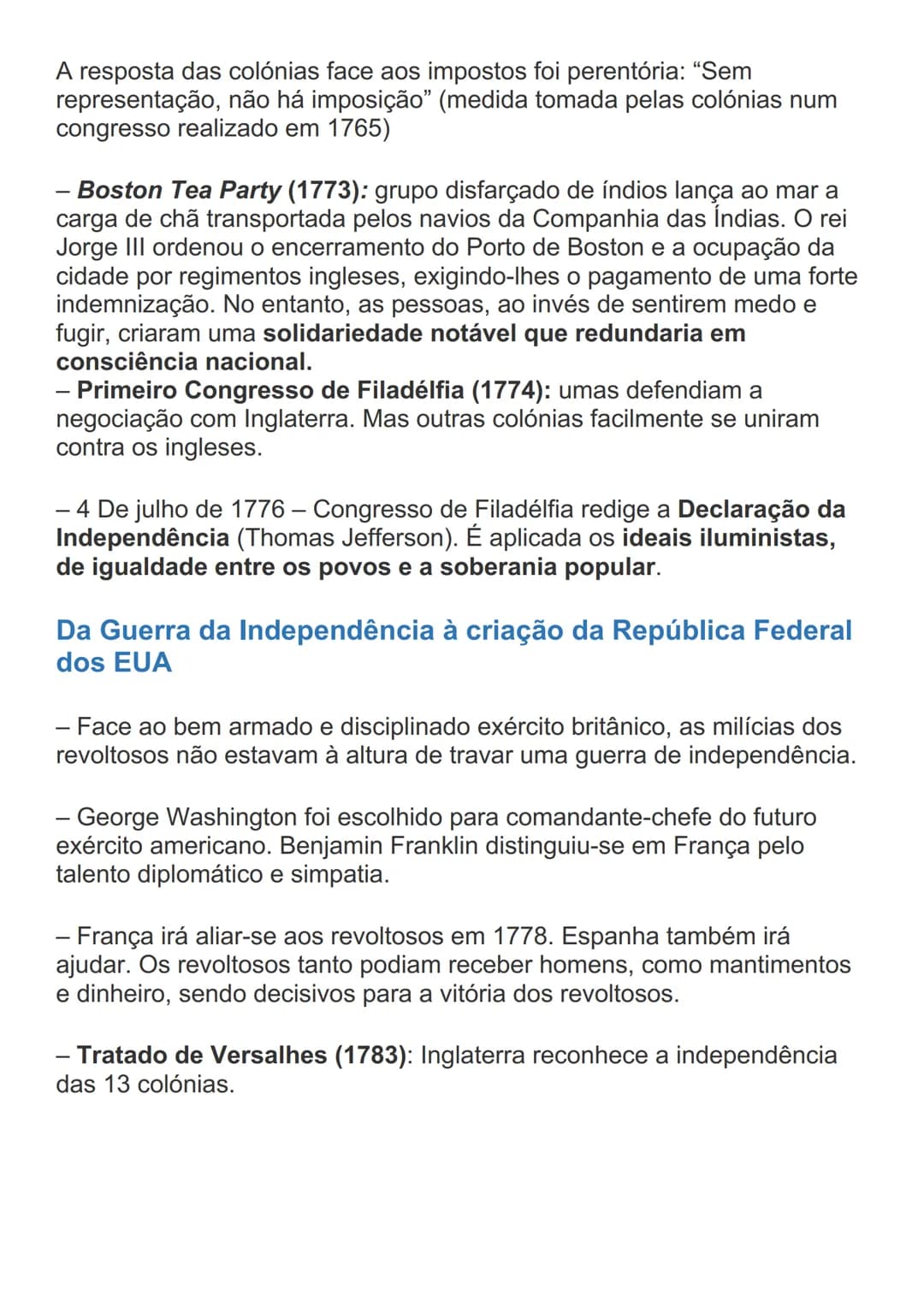 # A REVOLUÇÃO AMERICANA, UMA
# REVOLUÇÃO FUNDADORA
Nascimento de uma nação sob a égide dos ideais
iluministas
Antecedentes: um conflito ec