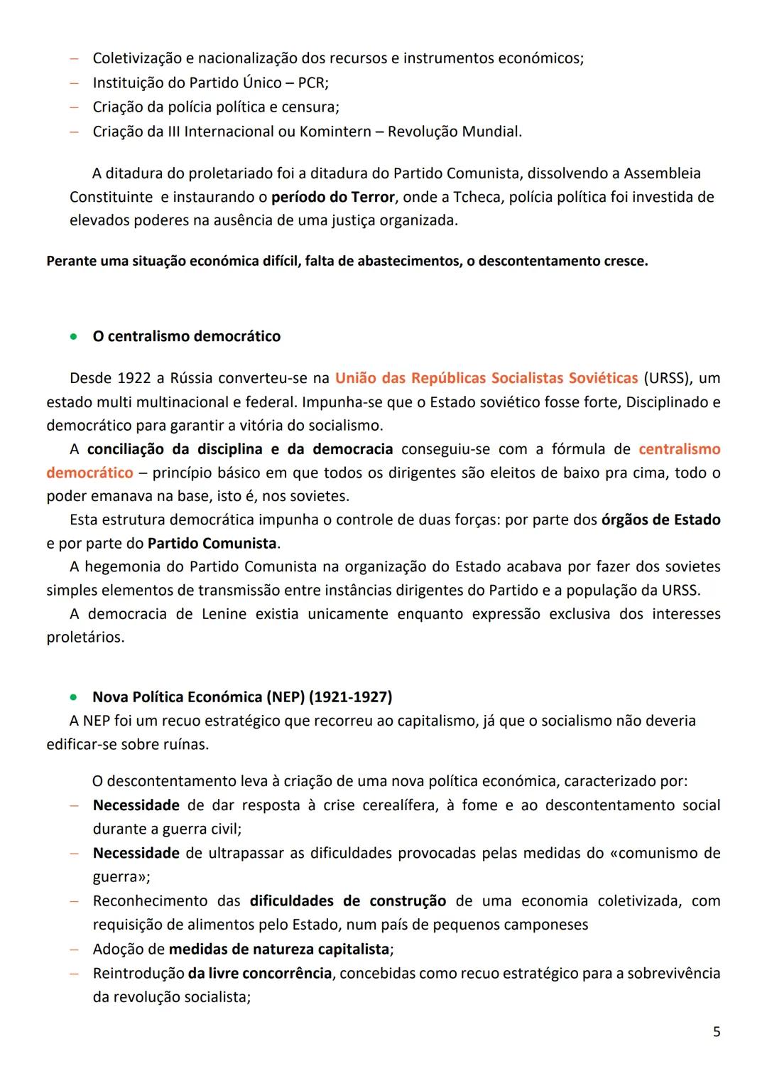 HISTÓRIA A
→ Rússia: dos Czares à Revolução Bolchevique
Cronologia / Datas essenciais:
1905-Guerra Russo - Japonesa; Domingo Sangrento
1914-
