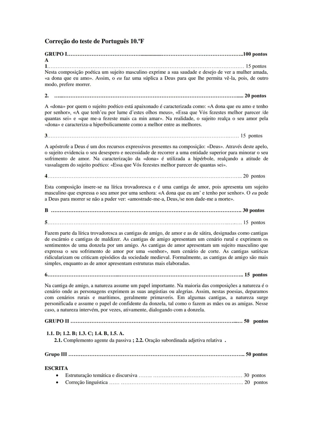 Agrupamento de Escolas de Lousada
www.aelousada.net
Escola Secundária de Lousada
Teste escrito de Português
outubro de 2019
10.° F
Grupo